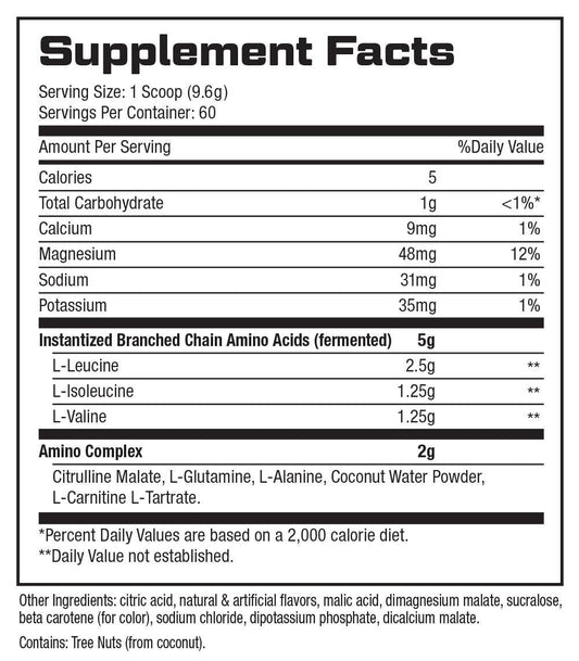 BCAA COMPLEX™ from Stance Supplements® Image Of Supplement Facts 