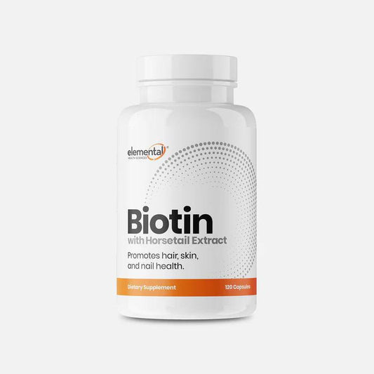BIOTIN By Elemental Health Sciences 120 Capsules Bottle Image