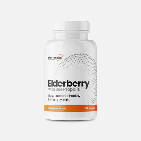 ELDERBERRY By Elemental Health Sciences 100 Capsules Bottle Image