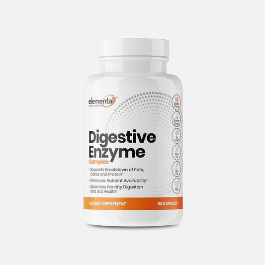 Elemental Health Sciences Digestive Enzyme Bottle 90 Capsules Image 