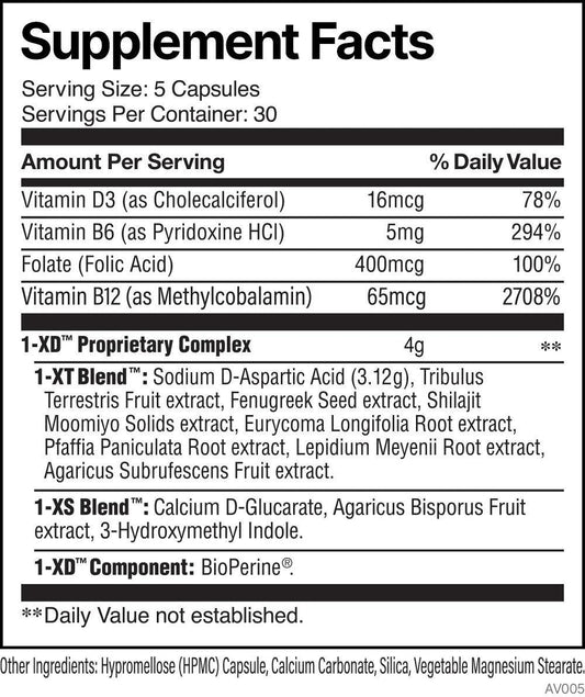 FORZAONE Performance Nutrition® created 1-XD™ Supplement Facts Image 