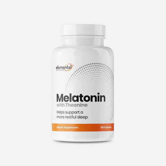 Melatonin With Theanine By Elemental Health Sciences 120 Capsules Bottle Image
