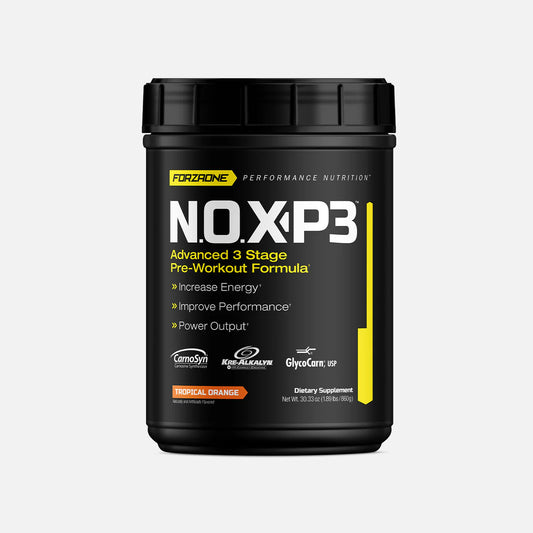 N.O.X-P3 by FORZAONE Performance Nutrition® Tropical Orange Flavor Bottle Image 