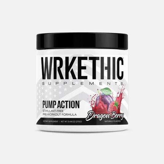 PUMP ACTION™ by WRKETHIC Supplements® Dragon Berry Flavor Bottle Image