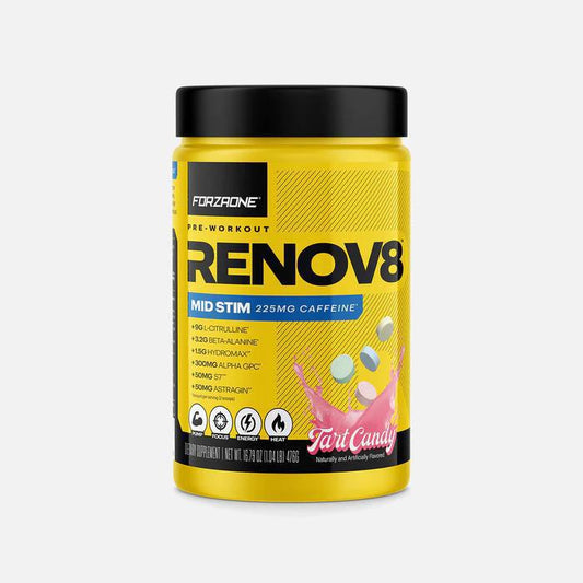 RENOV8 Mid Stim By Forzaone Tart Candy Flavor Bottle Image 