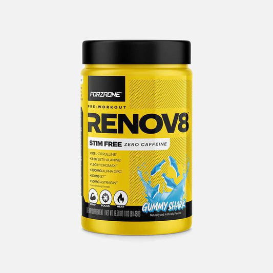 RENOV8 Stim free By Forzaone Gummy Shark Flavor Bottle Image 