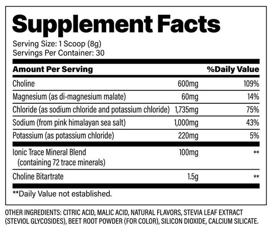 SALTHEAD by Xcelerated Performance Products Watermelon & Raspberry Flavors Supplement Facts Image